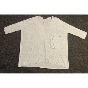 Kerisma Gray Quarter Sleeve Top Oversized Mercerized Wool Blend MED/LARGE